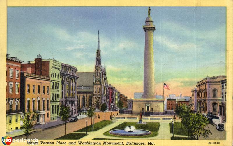 Pictures of Baltimore, Maryland: Mount Vernon Place and Washington Monument