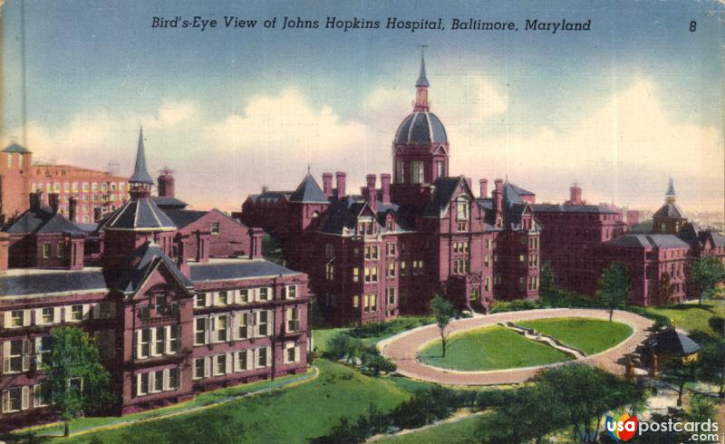 Pictures of Baltimore, Maryland: Bird´s-Eye View of Johns Hopkins Hospital
