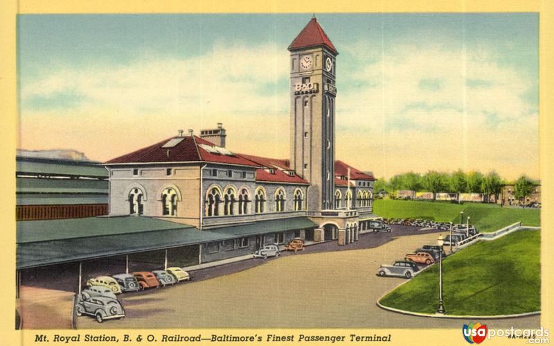 Pictures of Baltimore, Maryland: Mt. Royal Station, B. & O. Railroad - Baltimore´s Finest Passenger Terminal
