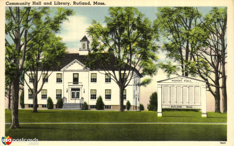 Pictures of Rutland, Massachusetts: Community Hall and Library