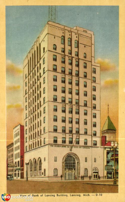 Pictures of Lansing, Michigan: View of Bank of Lansing Building