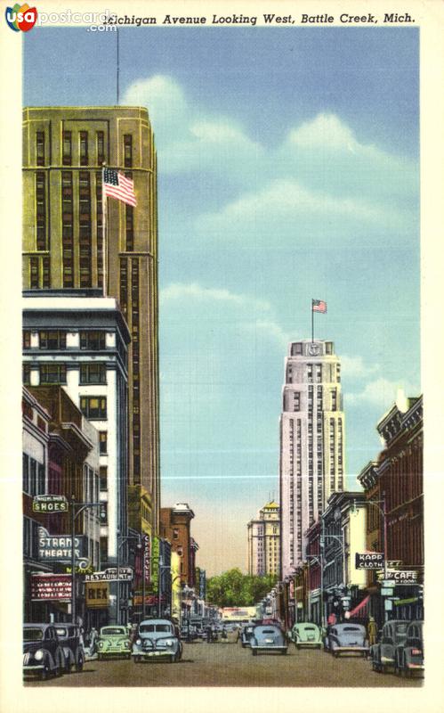 Pictures of Battle Creek, Michigan: Michigan Avenue Looking West