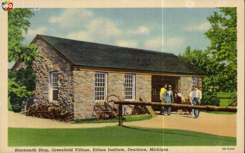 Pictures of Dearborn, Michigan: Blacksmith Shop, Greenfield Village, Edison Institute