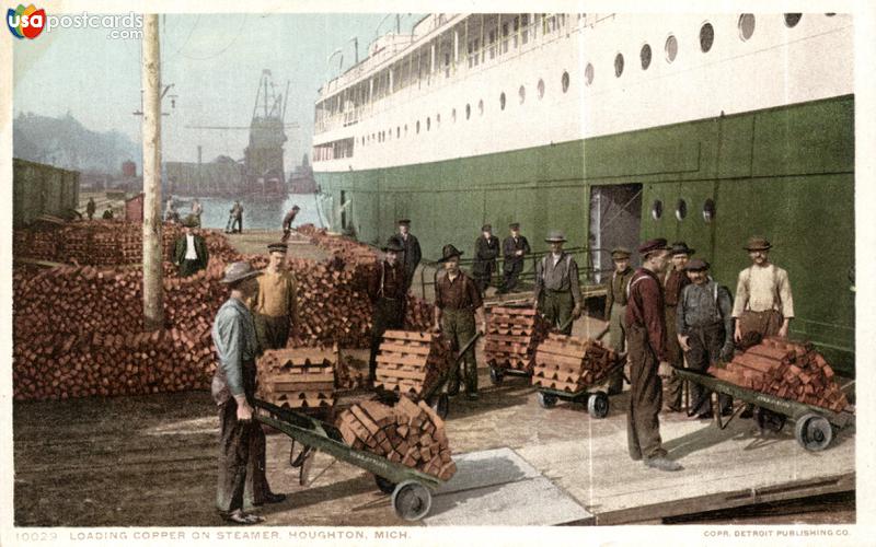 Pictures of Houghton, Michigan: Loading Cooper on Steamer