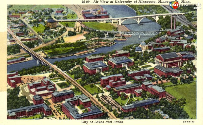 Pictures of Minneapolis, Minnesota: Air View of University of Minnesota