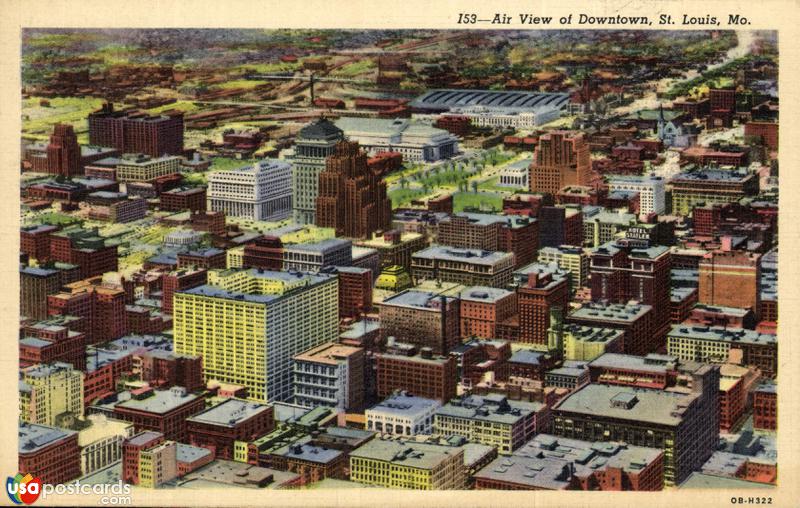 Pictures of St. Louis, Missouri: Air View of Downtown