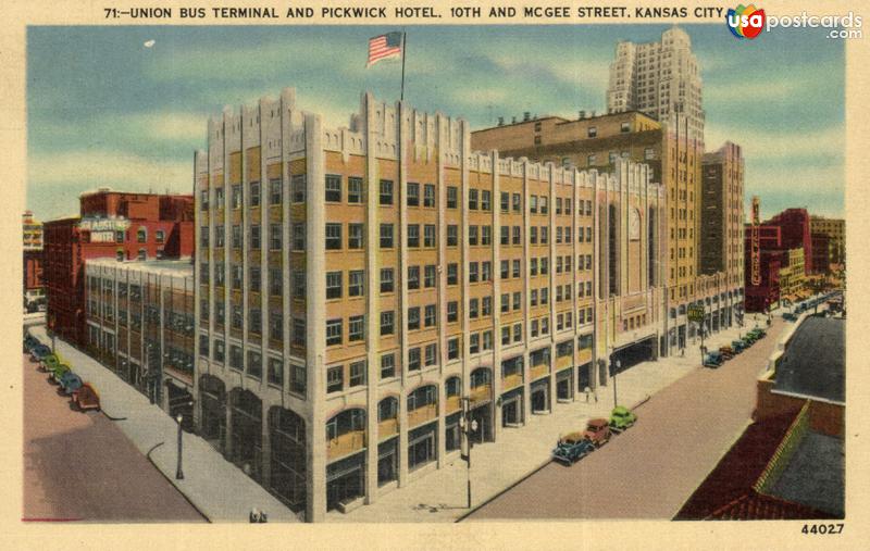 Pictures of Kansas City, Missouri: Union Bus Terminal and Pickwill Hotel