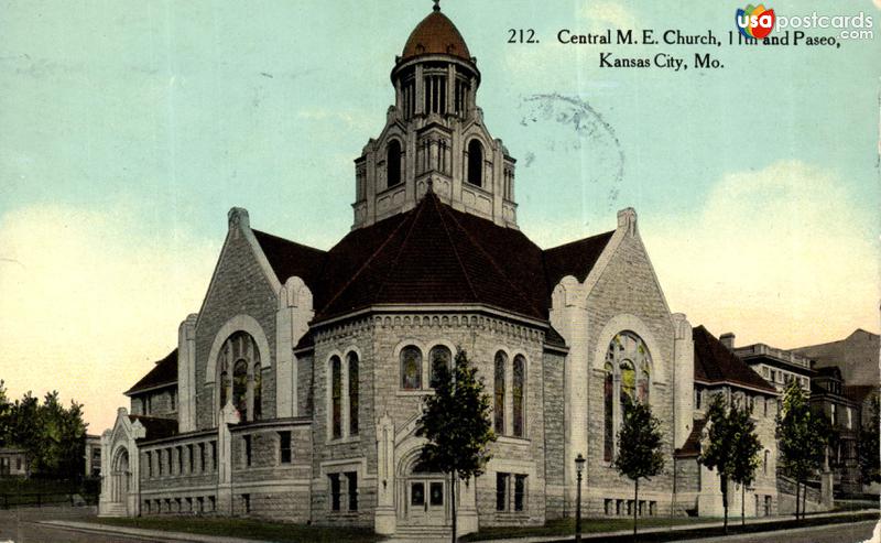 Pictures of Kansas City, Missouri: Central M. E. Church, 11th and Paseo