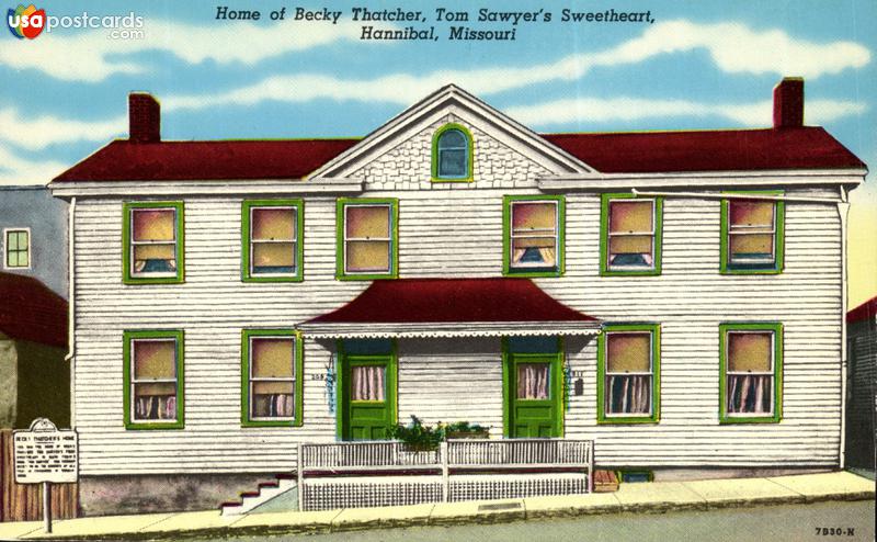 Pictures of Hannibal, Missouri: Home of Becky Thatcher, Tom Sawyer´s Sweetheart
