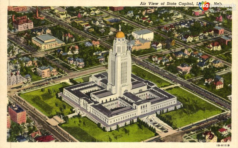 Pictures of Lincoln, Nebraska: Air View of State Capitol