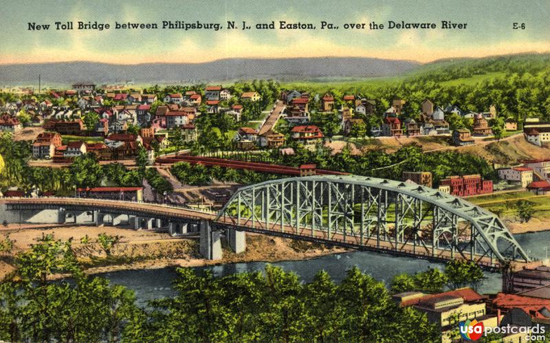 Pictures of Philipsburg, New Jersey: New Toll Bridge between Philipsburg and Easton over the Delaware River