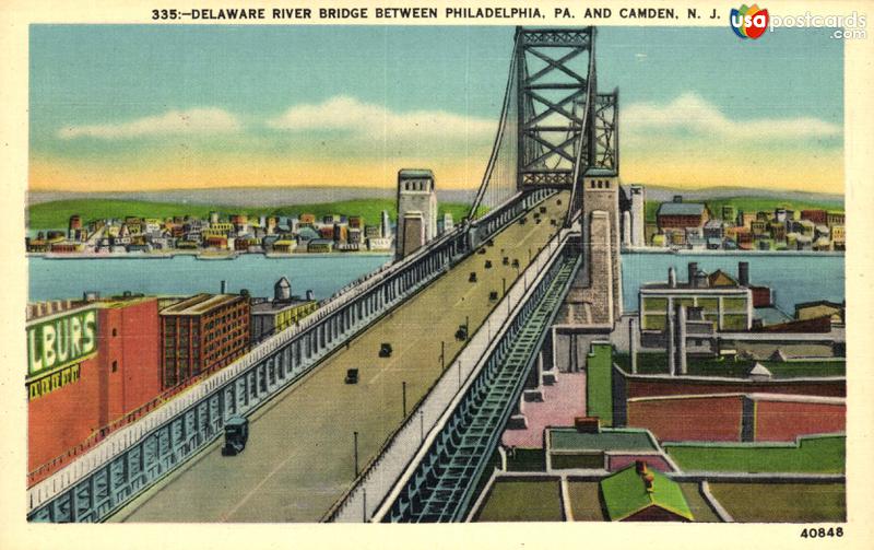 Pictures of Camden, New Jersey: Delawera River Bridge Between Philadelphia