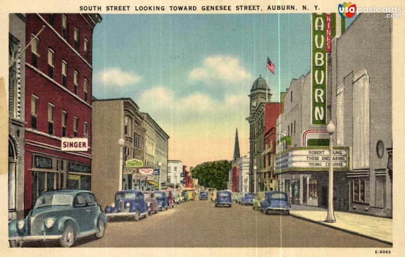 Pictures of Auburn, New York: South Street Looking Toward Genesee Street