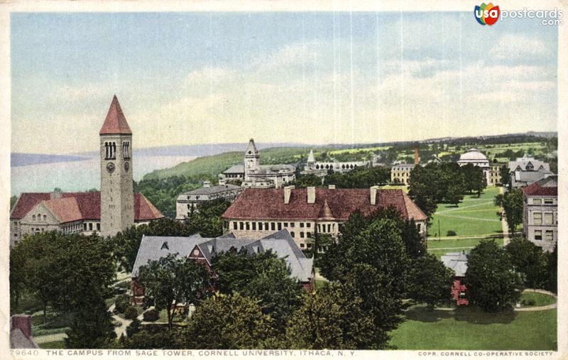 Pictures of Ithaca, New York: The Campus from Sage Tower, Cornell University