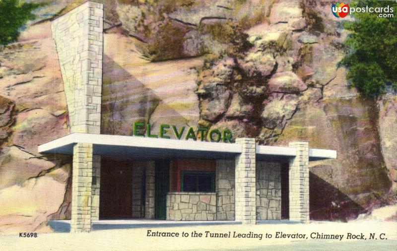 Pictures of Chimney Rock, North Carolina: Entrance to the Tunnel Leading to Elevator