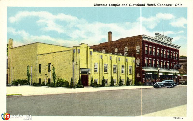 Pictures of Conneaut, Ohio: Masonic Temple and Cleveland Hotel