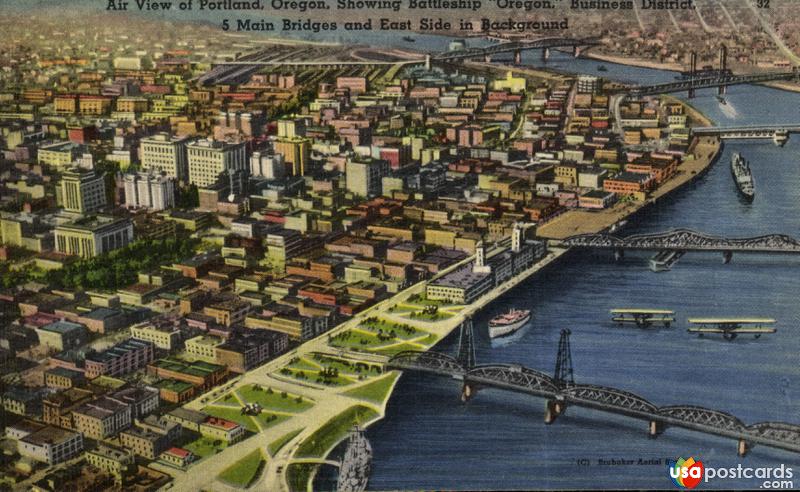 Pictures of Portland, Oregon: Air View of Portland