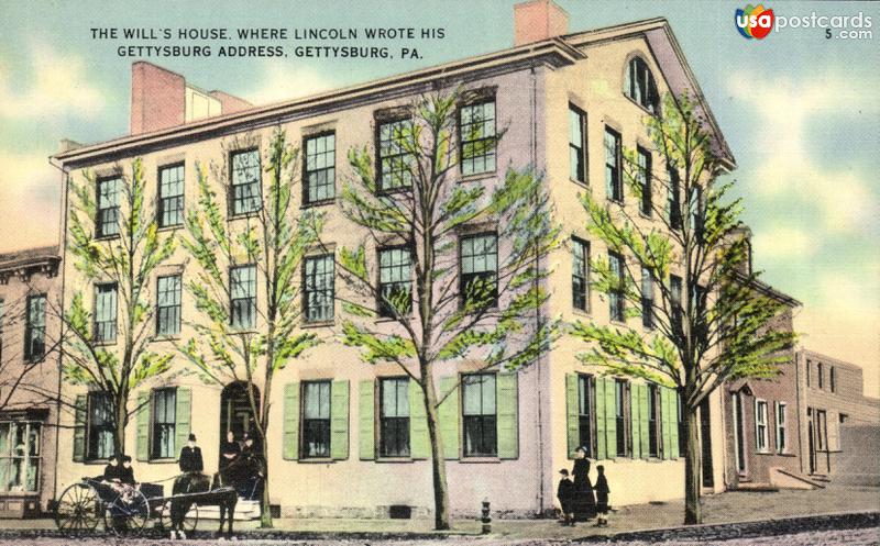 Pictures of Gettysburg, Pennsylvania: The Will´s House where Lincoln wrote his Gettysburg Address