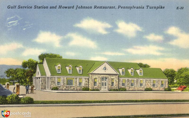 Pictures of Gettysburg, Pennsylvania: Gulf Service Station and Howard Johnson Restaurant