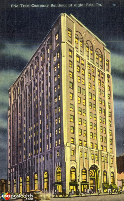 Pictures of Erie, Pennsylvania: Erie Trust Company Building, at Night