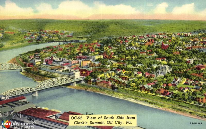 Pictures of Oil City, Pennsylvania: View of South Side from Clark´s Summit