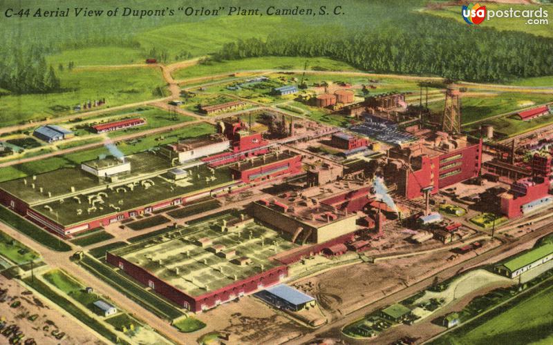 Pictures of Camden, South Carolina: Aerial View of Dupont´s Orlon Plant