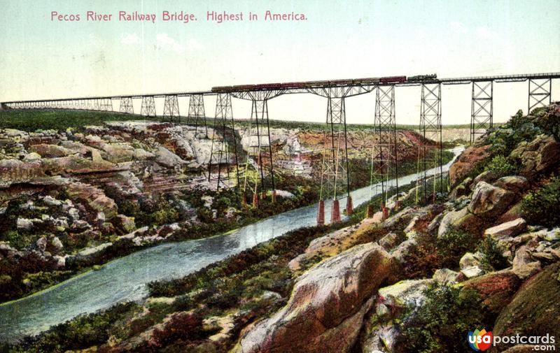 Pictures of Pecos, Texas: Pecos River Railway Bridge, Highest in America