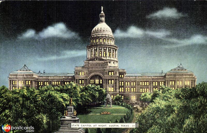 Pictures of Austin, Texas: State Capitol at Night