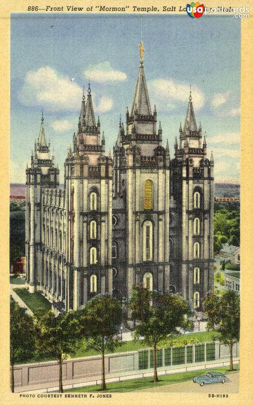 Pictures of Salt Lake City, Utah: Front View of Mormon Temple