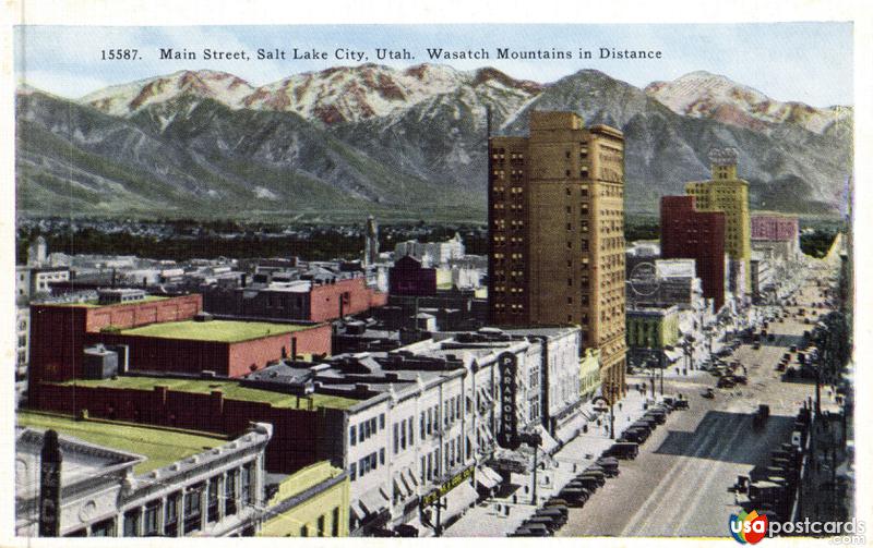 Pictures of Salt Lake City, Utah: Main Street, Wasatch Mountains in Distance