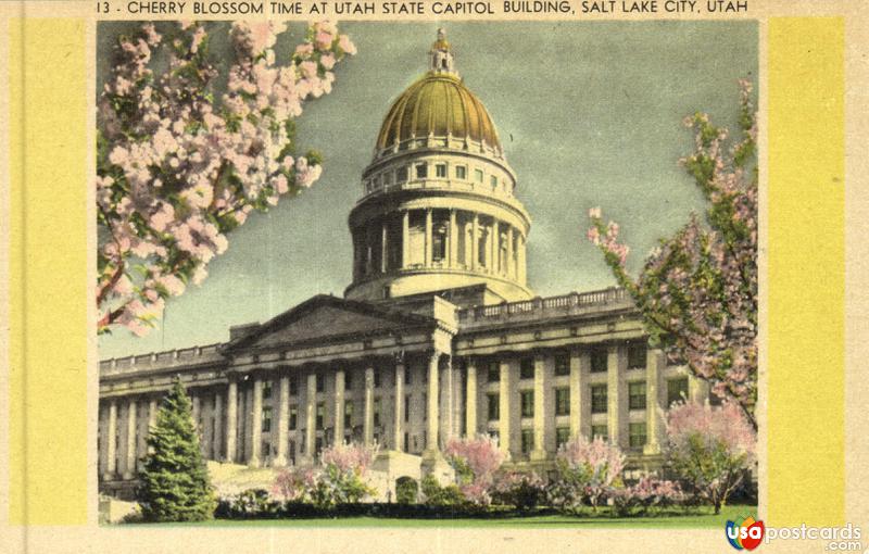 Pictures of Salt Lake City, Utah: Cherry Blossom Time at Utah State Capitol Building