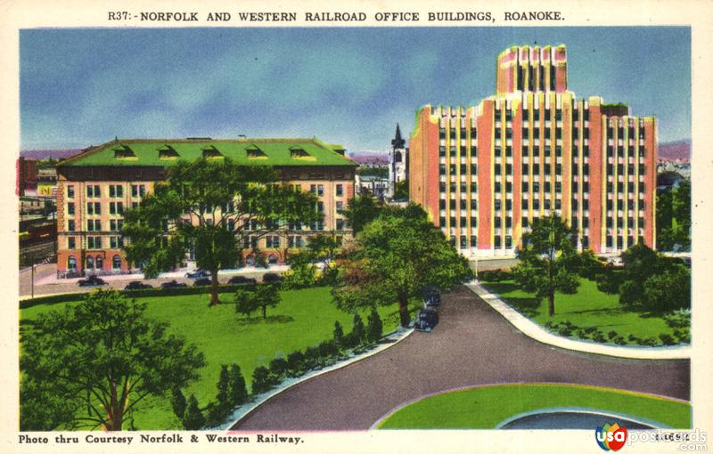 Pictures of Roanoke, Virginia: Norkolk and Western Railroad Office Buildings