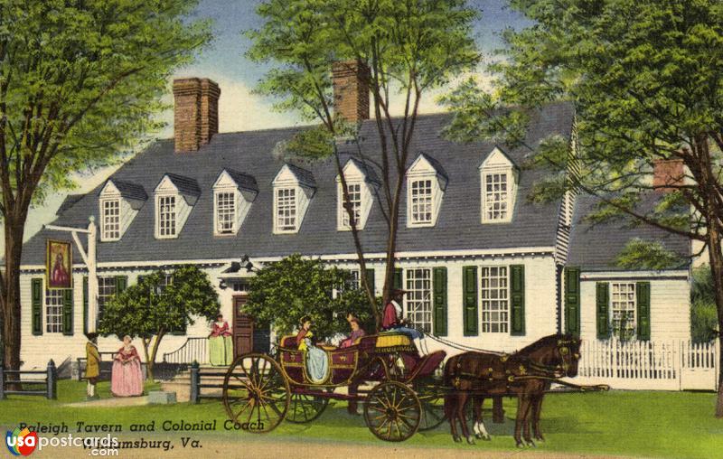 Pictures of Williamsburg, Virginia: Raleigh Tavern and Colonial Coach