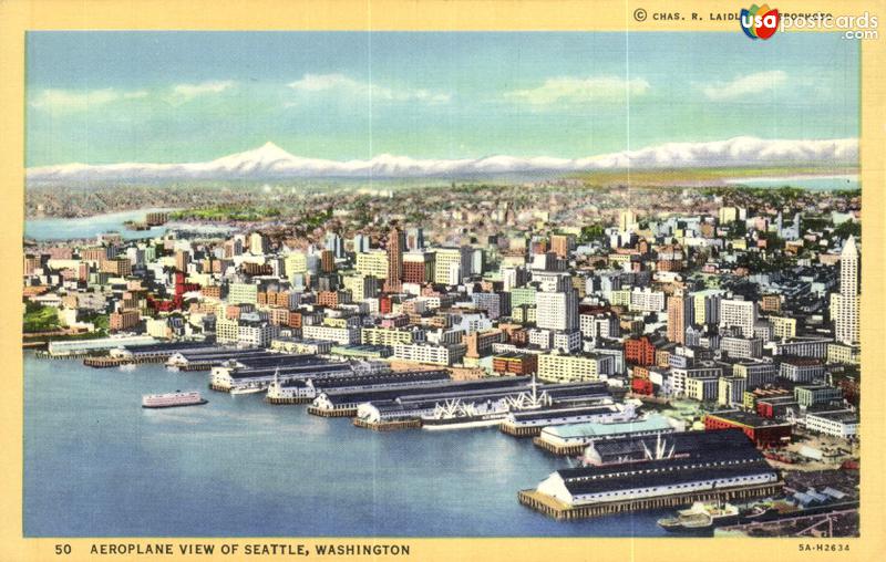 Pictures of Seattle, Washington: Aeroplane View of Seattle