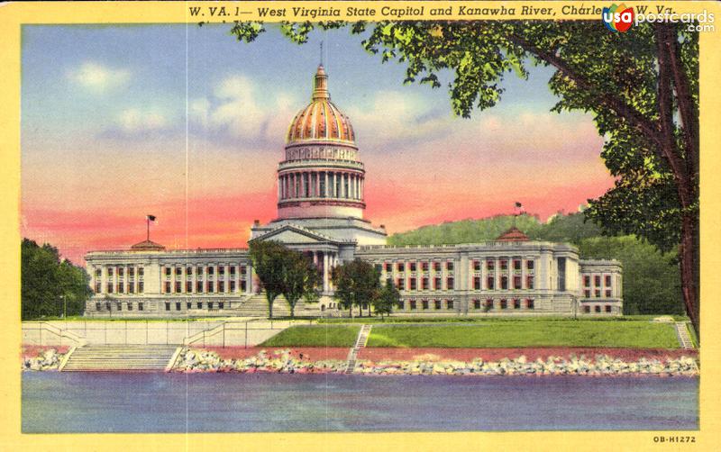 Pictures of Charleston, West Virginia: West Virginia State Capitol and Kanawha River