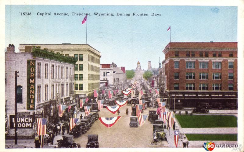 Pictures of Cheyene, Wyoming: Capitol Avenue, Chetenne. Wyoming, During Frontier Days