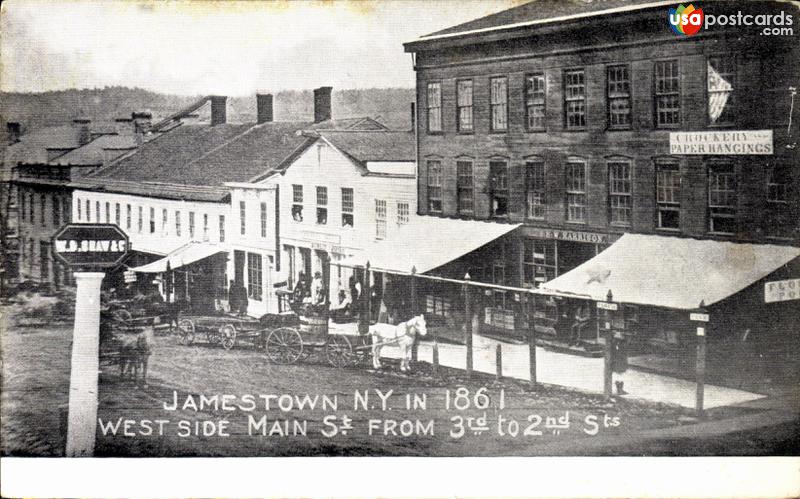 Pictures of Jamestown, New York: West Side Main Street, from 3rd. To 2nd. Streets (1861)