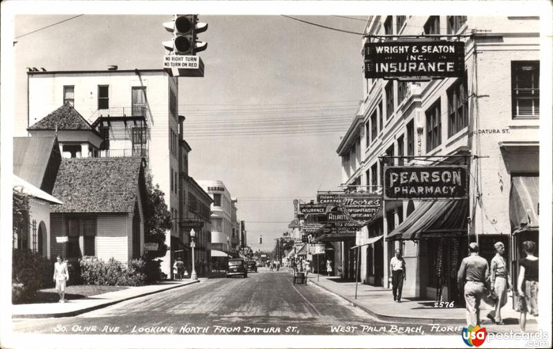 Pictures of West Palm Beach, Florida: South Olive Avenue, looking North from Datura Street