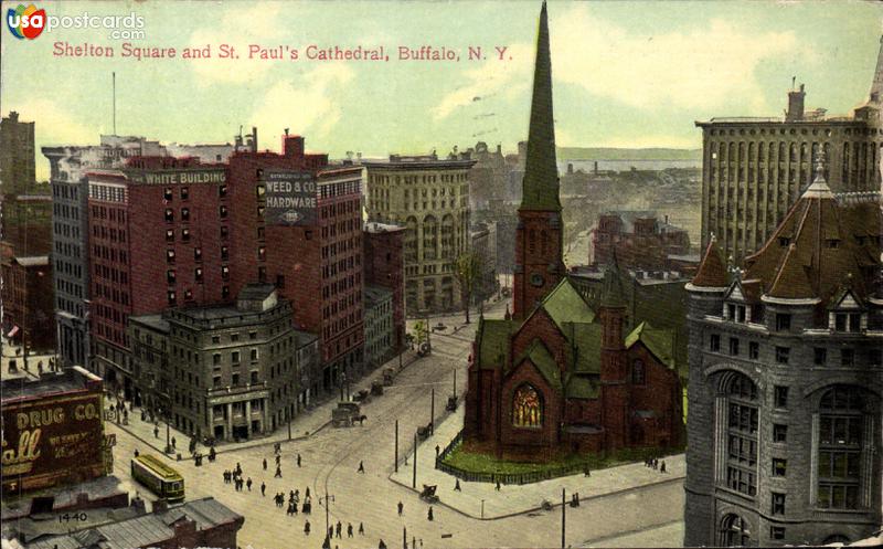 Pictures of Buffalo, New York: Shelton Square and St. Paul´s Cathedral