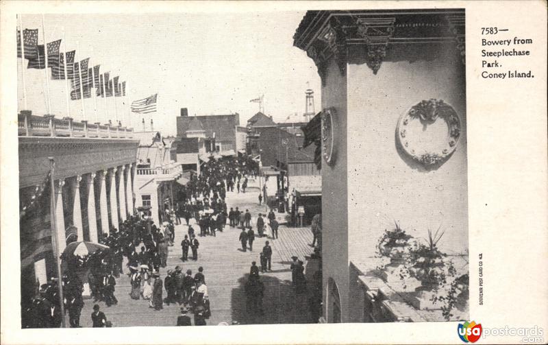 Pictures of Coney Island, New York: Bowery, from Steeplechanse Park