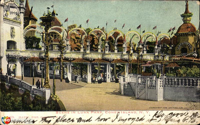 Pictures of Coney Island, New York: Scene in Luna Park