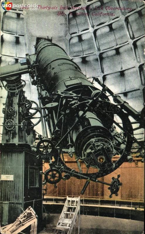 Pictures of Mt. Hamilton, California: Thirty-six Inch Refractor, Lick Observatory
