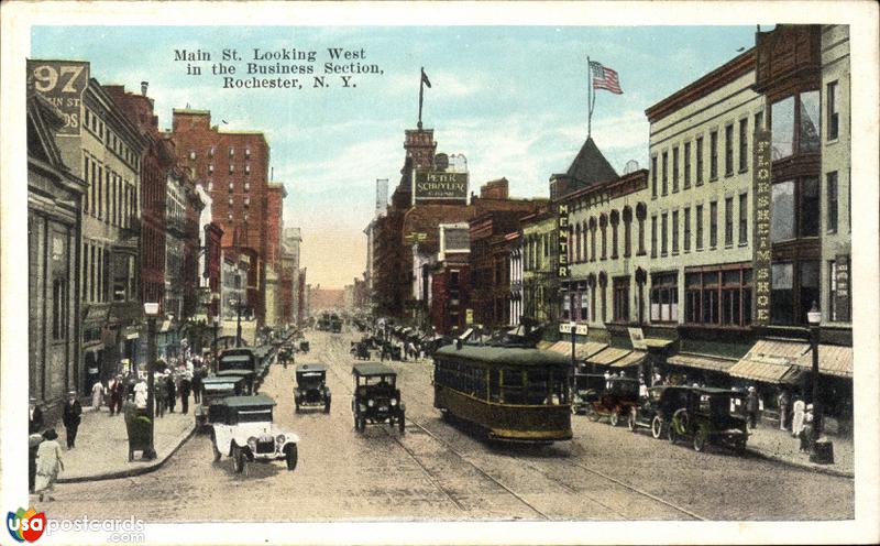 Pictures of Rochester, New York: Main Street looking West in the Business Section