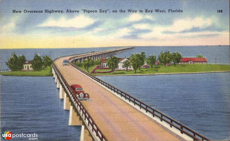Pictures of Pigeon Key, Florida: New Overseas Highway, above Pigeon Key