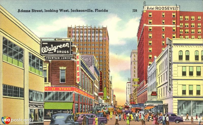 Pictures of Jacksonville, Florida: Adams Street, looking West