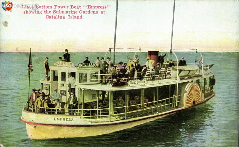 Pictures of Santa Catalina Island, California: Glass Bottom Power Boat Empress, showing the submarine gardens