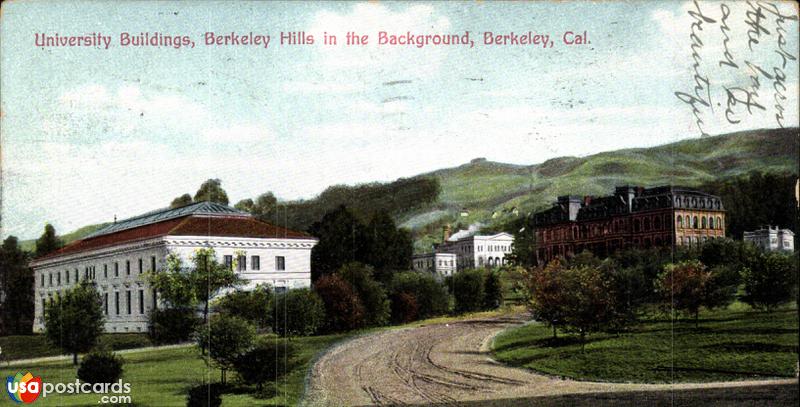 Pictures of Berkeley, California: University Buildings, Berkeley Hills in the background