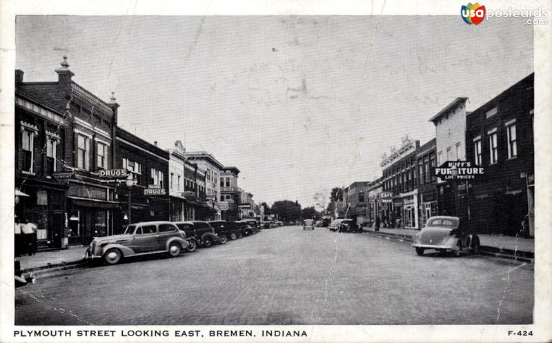 Pictures of Bremen, Indiana: Plymouth Street looking East