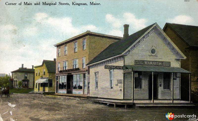 Pictures of Kingman, Maine: Corner of Main and Marginal Streets