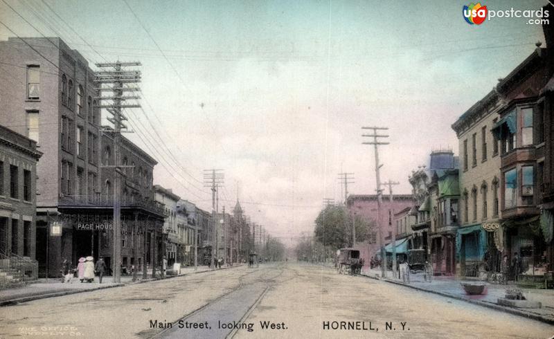 Pictures of Hornell, New York: Main Street, looking West